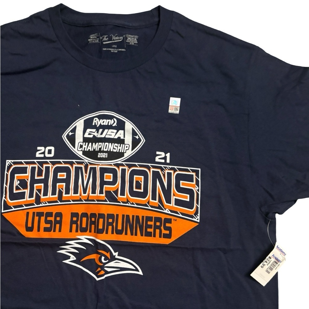 UTSA Roadrunners 2021 C-USA Champions Men’s T-Shirt Sz L NEW - Picture 3 of 5